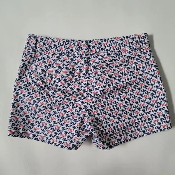 Vineyard Vines, Red White & Blue Whales Shorts Size 0 - Picture 2 of 3
